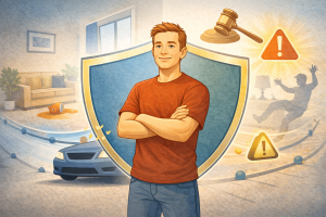 Renter protected by liability coverage under renters insurance